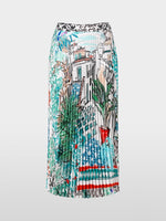 Load image into Gallery viewer, Postcard Print Pleated Midi Skirt YC 71.29 W76
