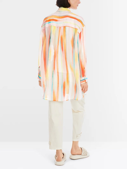 Marc Cain Batik Stripe Long Shirt YS5126W56