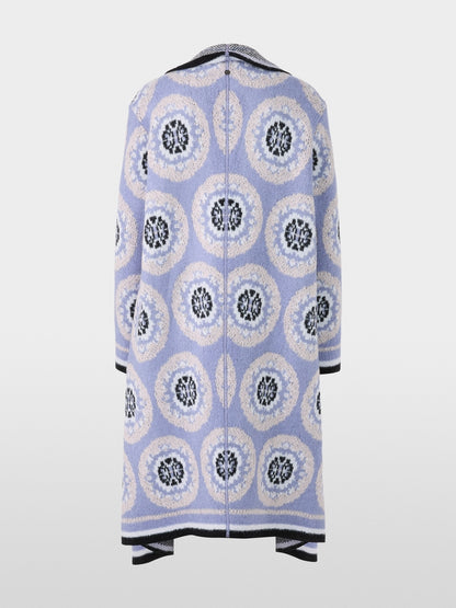 Violet Knitted Wool Coat with Pattern