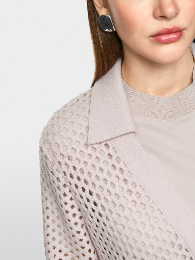 Marc Cain Virgin Wool Knitted Mesh-look Cardigan