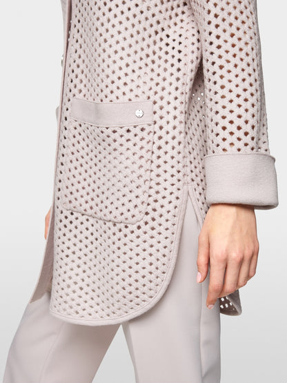 Marc Cain Virgin Wool Knitted Mesh-look Cardigan