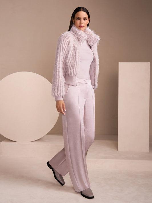 Soft Pink Fake Fur Jacket