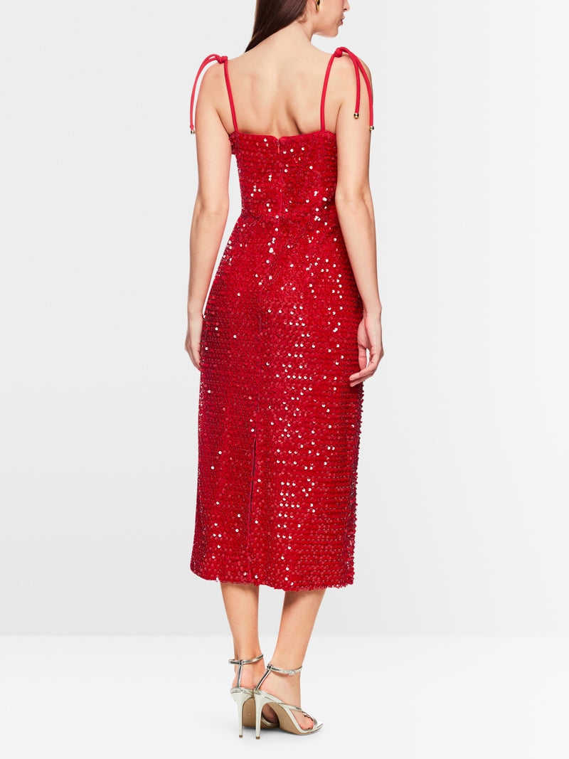 Marc Cain Red Glittering Sequin Dress