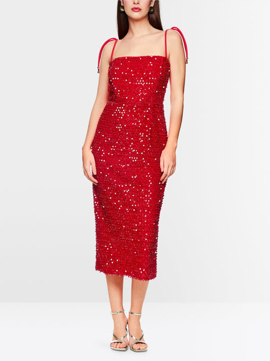 Red Glittering Sequin Dress