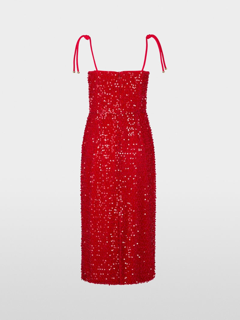 Marc Cain Red Glittering Sequin Dress