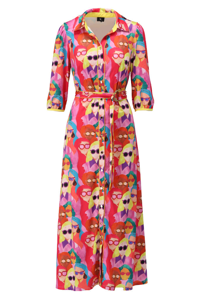 K-Design Artistic Button Up Maxi Dress a313