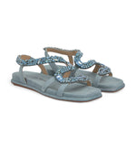 Load image into Gallery viewer, Denim Blue Snake Sandal V251605
