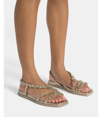 Diva Bronze Flat Sandals