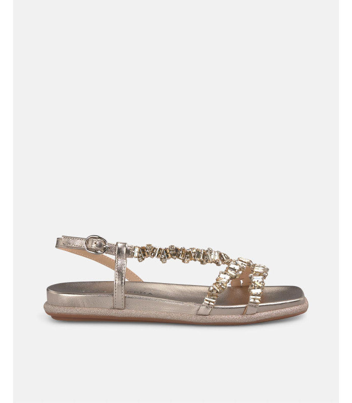 Diva Bronze Flat Sandals