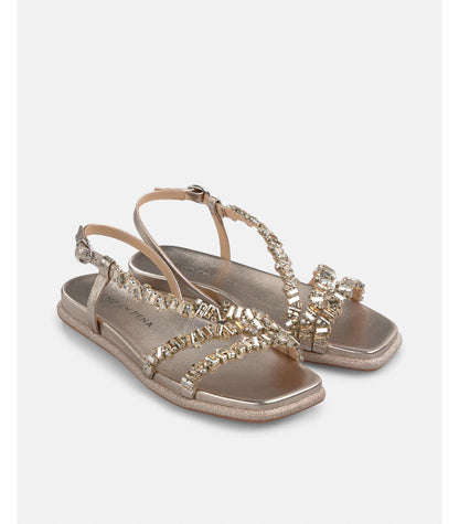 Diva Bronze Flat Sandals