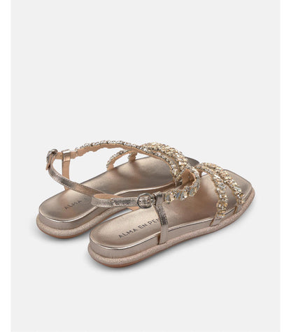 Diva Bronze Flat Sandals