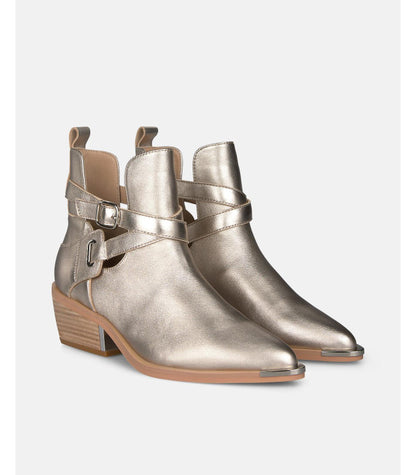 Metallic Effect Ankle Boots