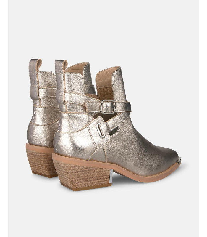 Metallic Effect Ankle Boots