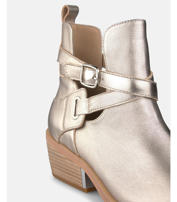 Metallic Effect Ankle Boots