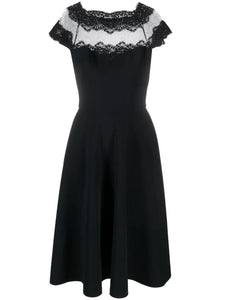 Ariba Black Lace Fit & Flare Dress