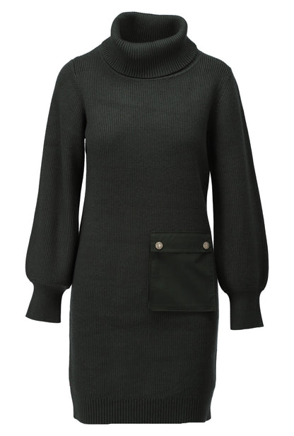 Turtleneck Utility Knit Dress