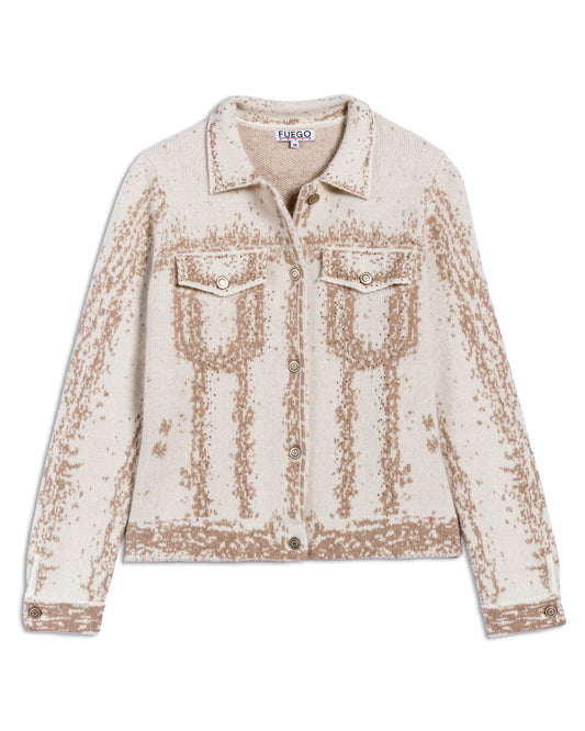 White Pearl Wool Knit Jacket