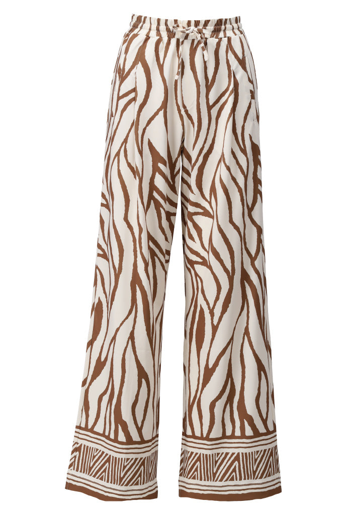 Zebra Print Wide Leg Pull-On Trousers - Lucindas on-line