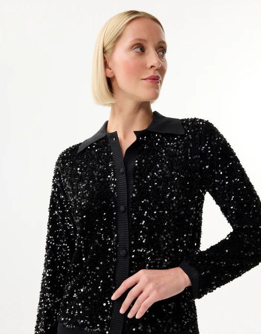 Leo & Ugo Black Bella Sequin Cardigan Lucindas