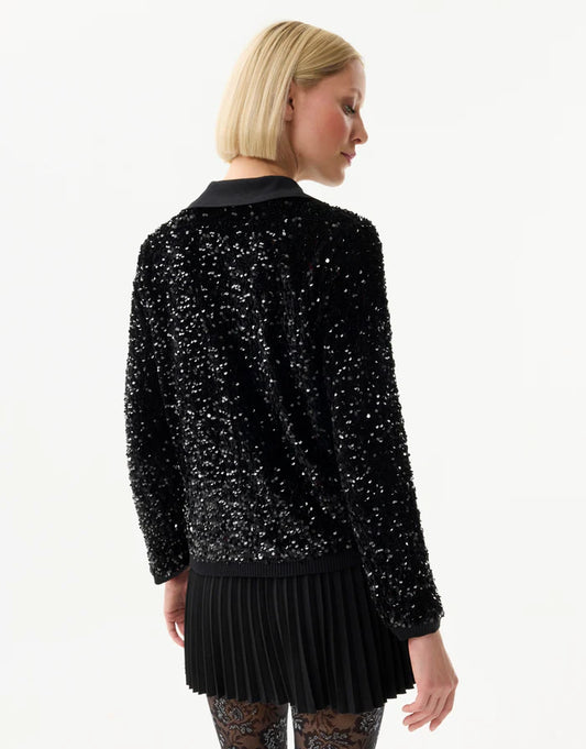 Leo & Ugo Black Bella Sequin Cardigan Lucindas
