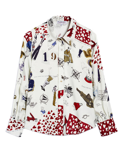 Romantic Print Shirt
