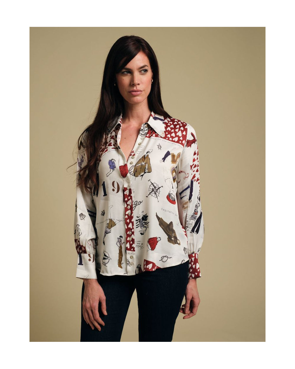 Fuego Romantic Print Shirt