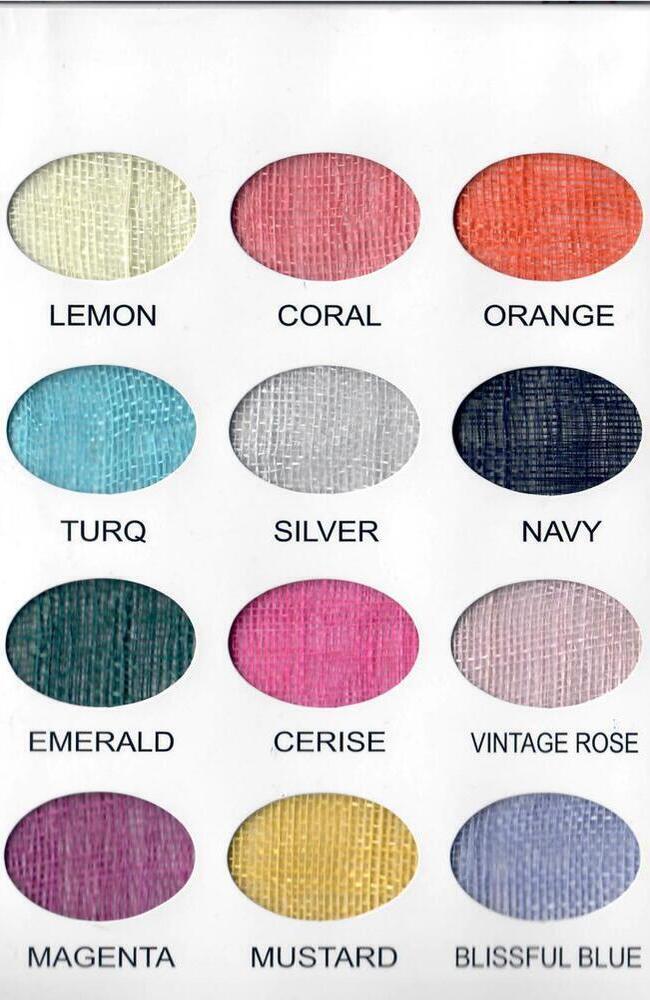 Colour swatch chart with various colour 