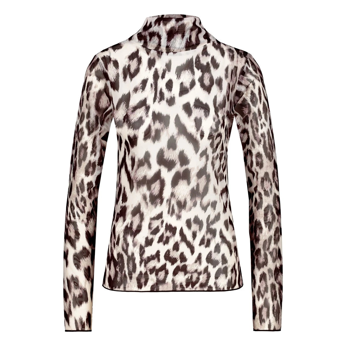 Animal Print Mesh Print Top 808119