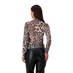 Load image into Gallery viewer, Animal Print Mesh Print Top 808119
