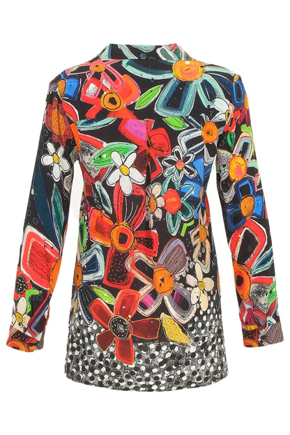 Multicoloured Flower Tunic Top 74655