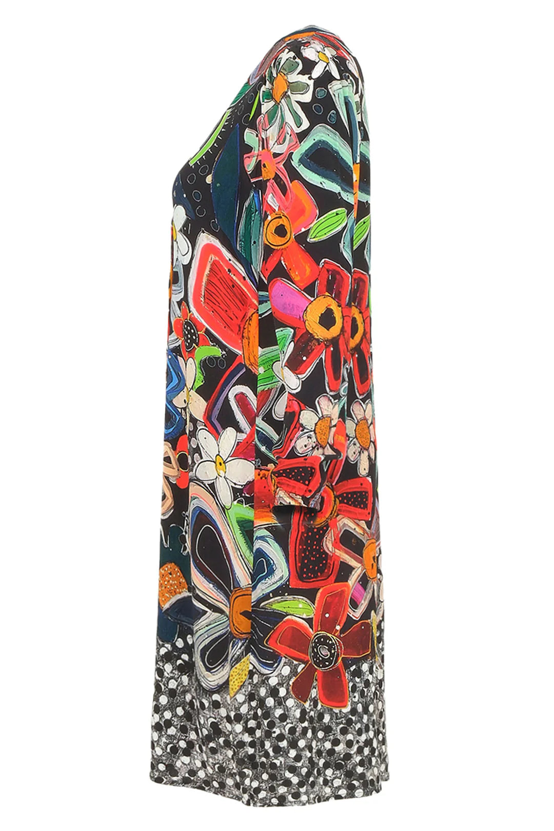 Vibrant Flower Midi Dress 74656