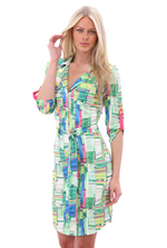 Load image into Gallery viewer, Colourful Geometric Pattern Shirt Dress A213
