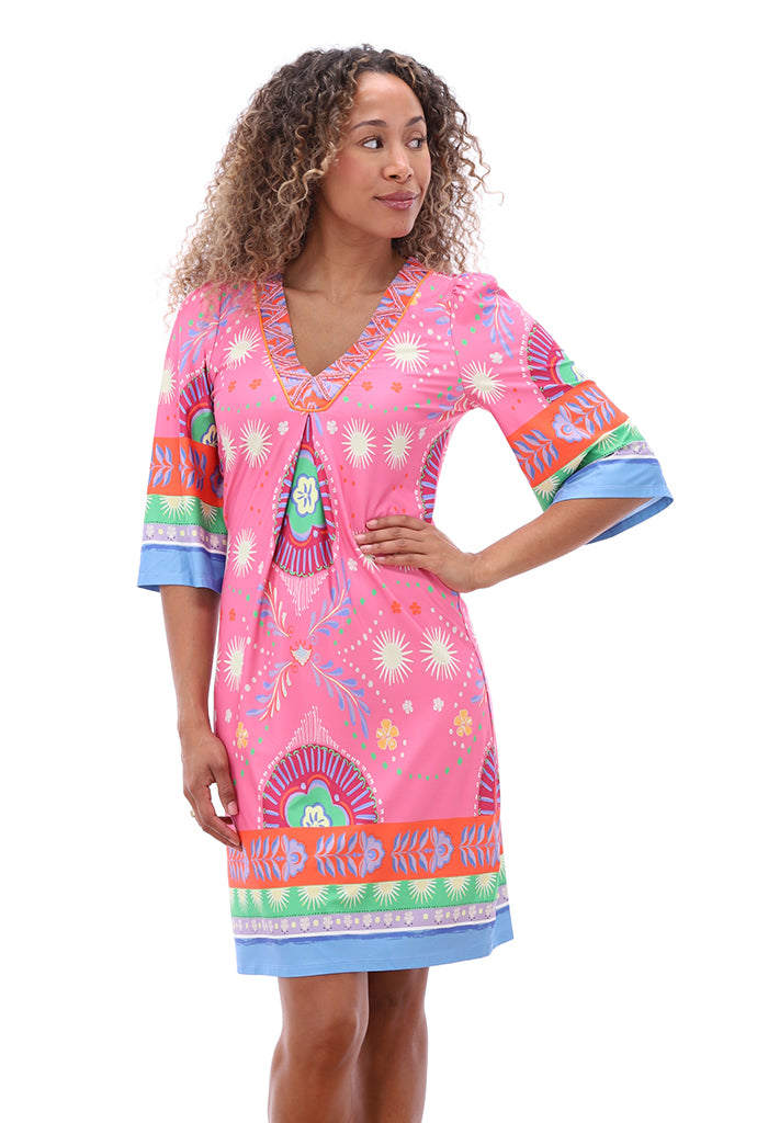 K-design Vibrant Multi-Coloured Patterns Dress