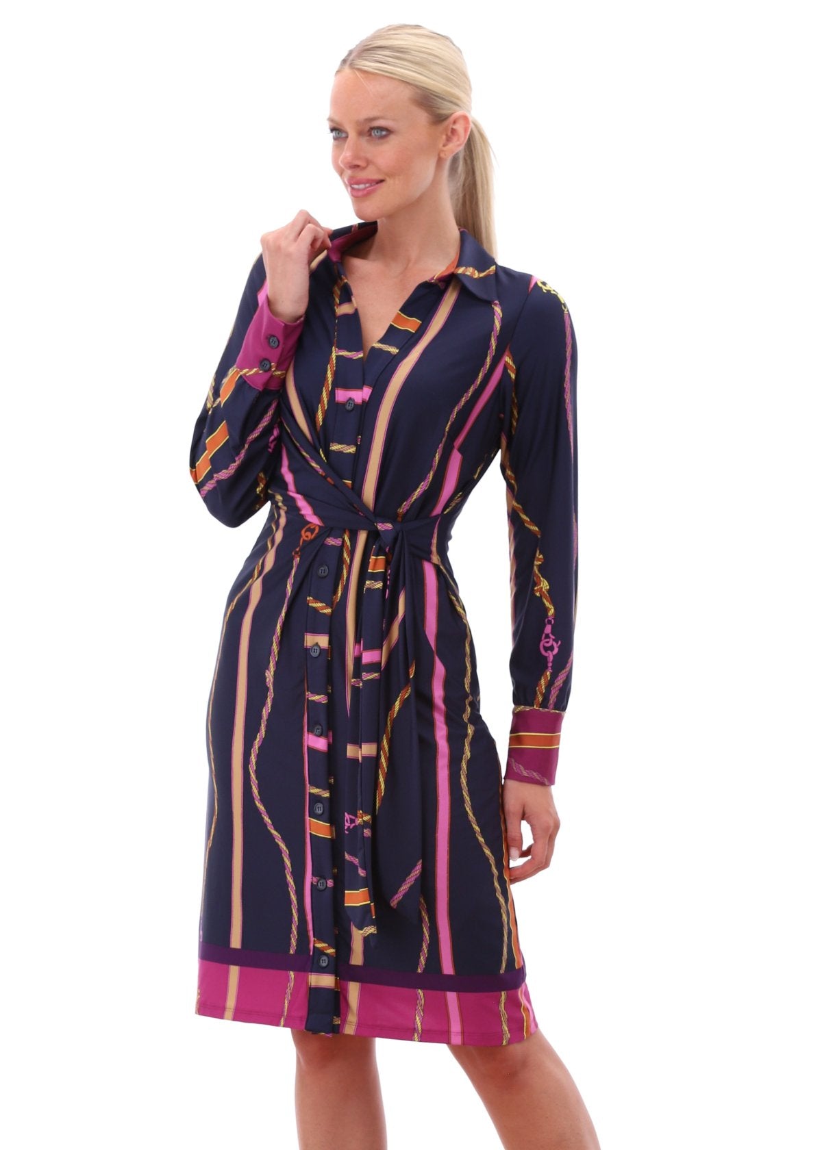Chain Print Dress Z318