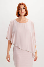 Load image into Gallery viewer, Shimmery Ribbed Gown with Sheer Overlay 179257 - Lucindas on-line
