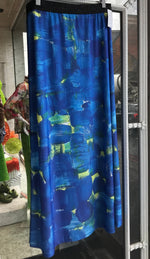 Load image into Gallery viewer, Vibrant Royal Blue/Yellow Printed Skirt P1G020 - Lucindas on-line

