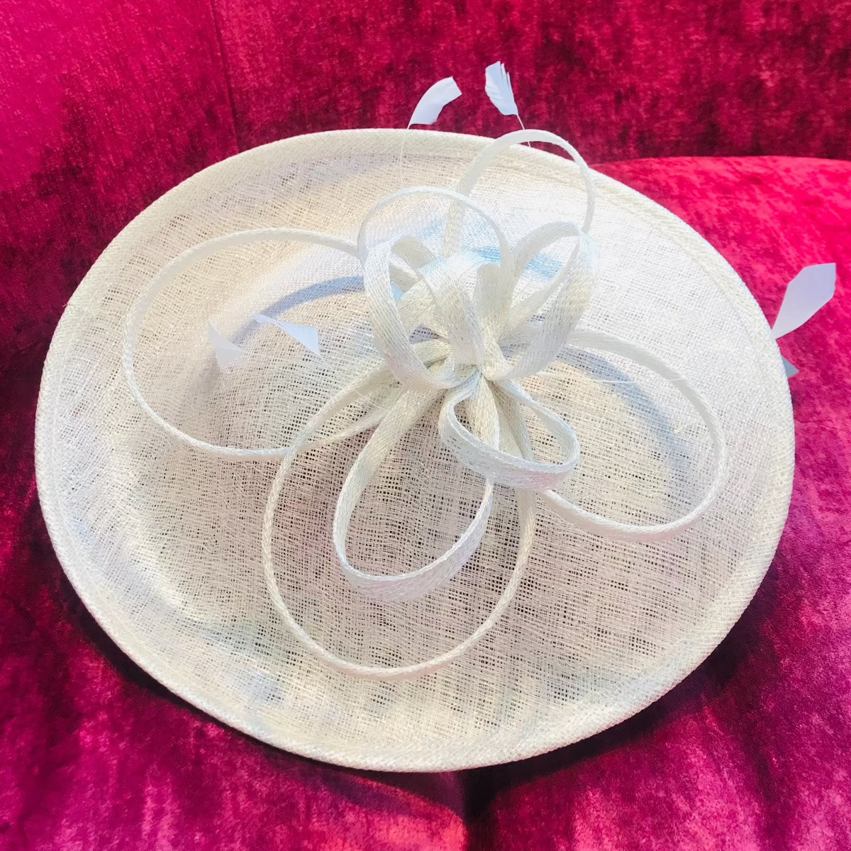 Shimmery Sinamay Disc Fascinator F9720