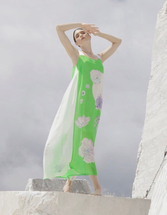 Maxi Lime Chiffon Dress