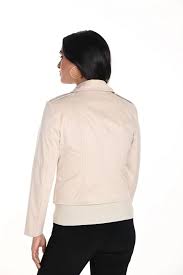Frank Lyman Beige Faux Suede Moto Jacket 243502