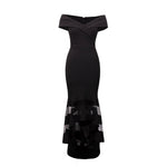 Load image into Gallery viewer, Sheer Panel Off shoulder Trumpet Dress 223743
