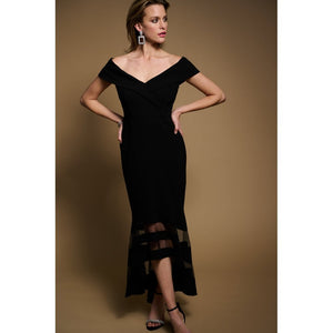 Sheer Panel Off shoulder Trumpet Dress 223743