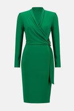 Load image into Gallery viewer, Green Wrap Buckle Dress 233119
