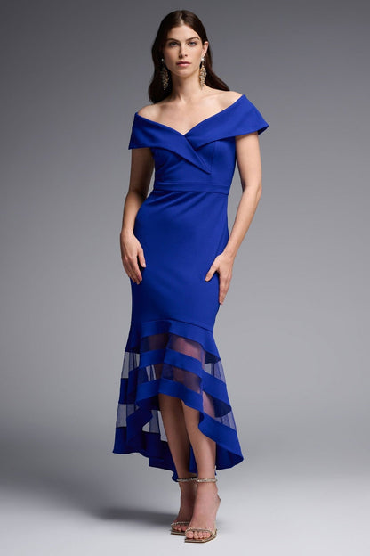 Sheer Panel Off shoulder Trumpet Dress 223743