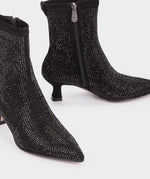 Load image into Gallery viewer, Lavalette Black Ankle Boots with Rhinestones 25423
