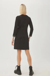 Black Knitted Dress with Diamanté & Pearl Details AWR360