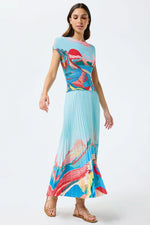 Load image into Gallery viewer, Blue Waffled Stretch Plisse Top KE865
