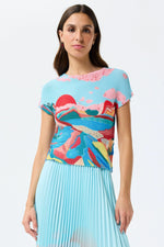 Load image into Gallery viewer, Blue Waffled Stretch Plisse Top KE865
