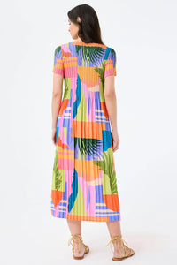 Vibrant Geometric Midi Dress YER631