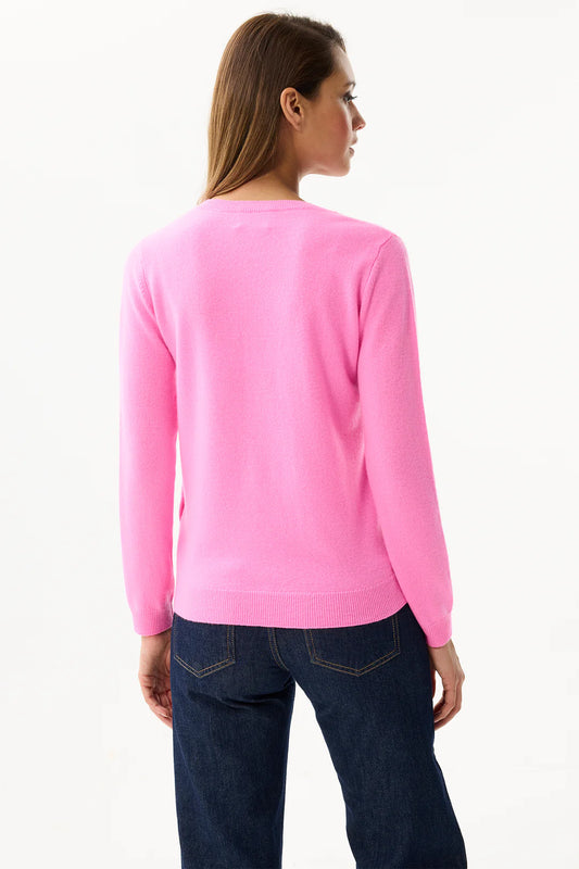 Leo & Ugo Bright Pink V-Neck Jumper Lucindas