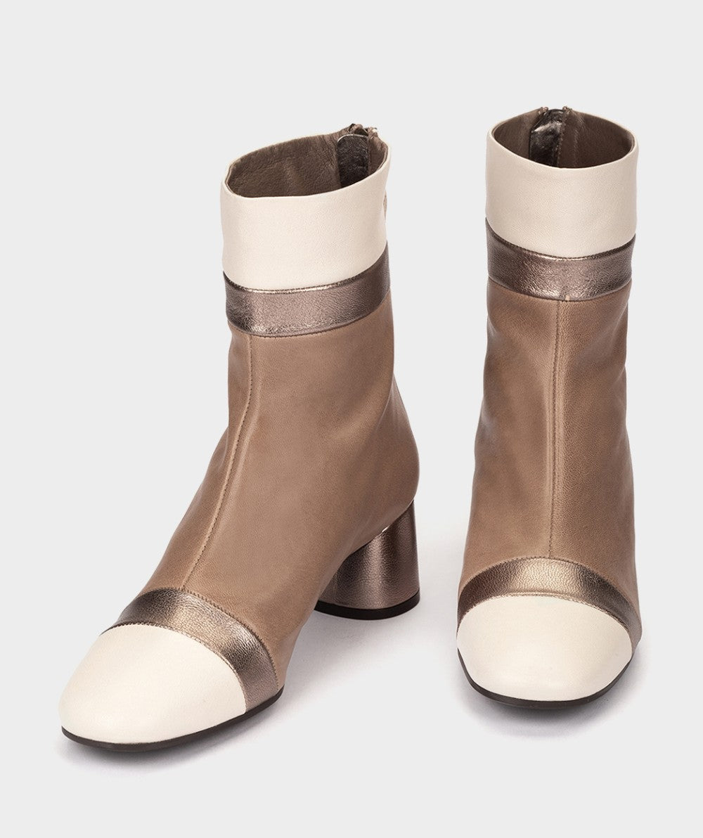 Metallic Tricolour Leather Ankle Boot 28230